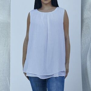 Cristina B Women's L Blouse Bright White e0919